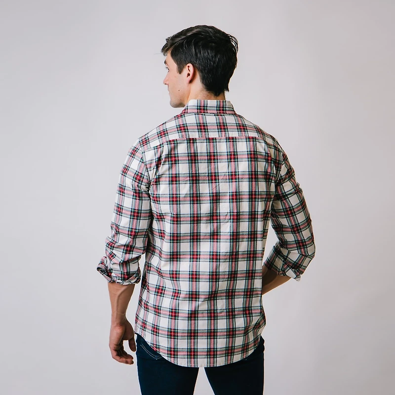 Hope & Henry Mens' Organic Cotton Long Sleeve Stretch Poplin Button Down Shirt