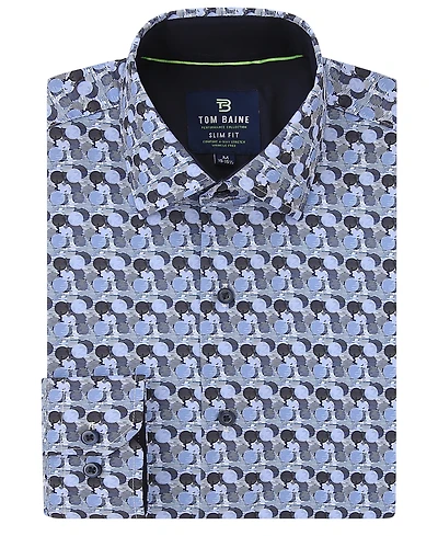 Tom Baine Men's Slim Fit Performance Long Sleeve Button Down Dress Shirt