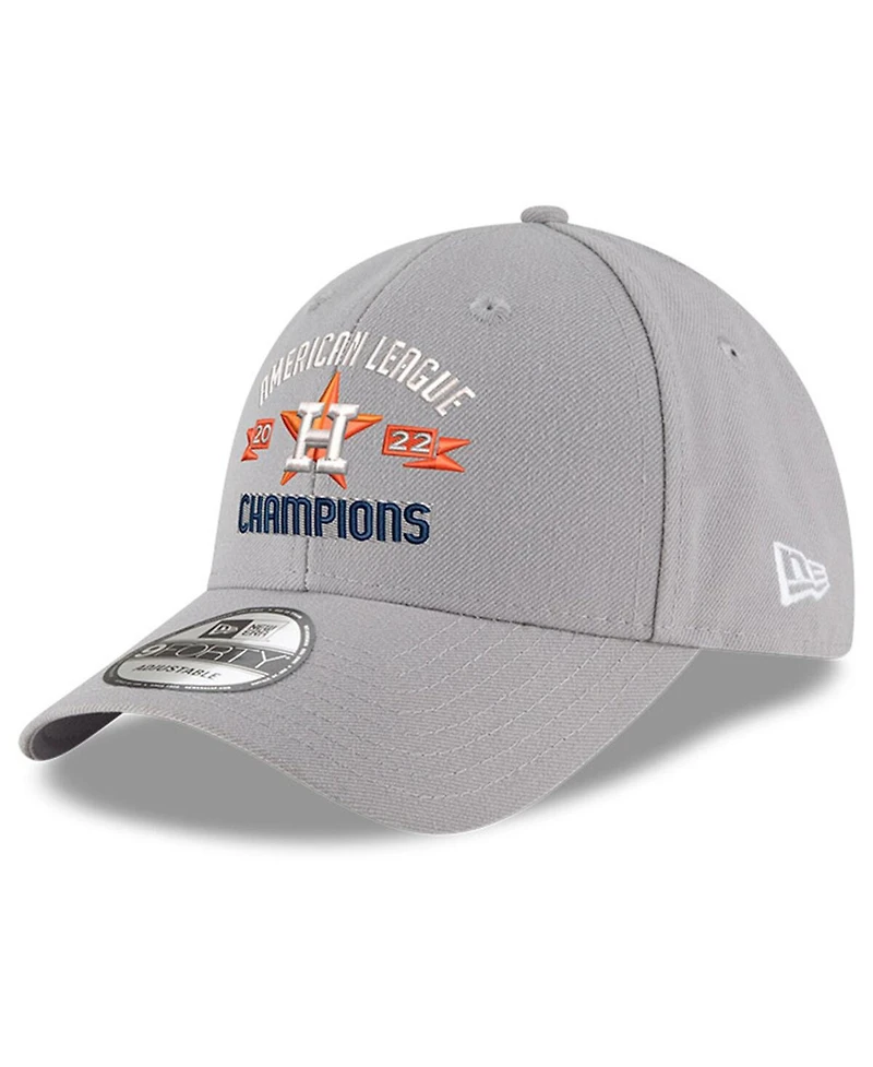 Men's New Era Gray Houston Astros 2022 American League Champions 9FORTY Adjustable Hat