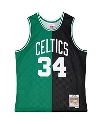 Men's Mitchell & Ness Paul Pierce Black, Kelly Green Boston Celtics Hardwood Classics 2007-08 Split Swingman Jersey