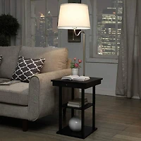 Brightech Madison 56" Led Table and Lamp Combo with Usb Port, Outlet, Wireless Charging Pad