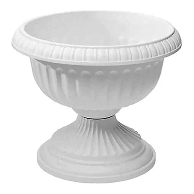 Novelty Grecian Urn Plastic Planter for Indoor/Outdoor Use, Stone Colored, 12 inch