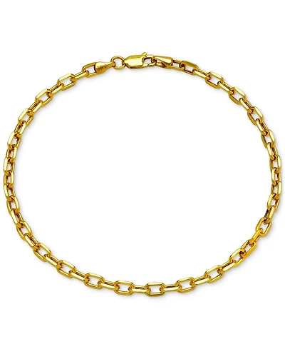 Paperclip Link Chain Bracelet in 14k Gold 9"