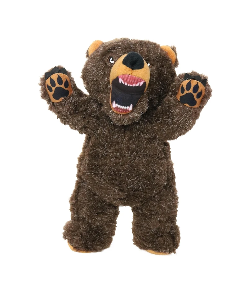 Mighty Angry Animals Bear, Durable Plush Squeaky Dog Toy