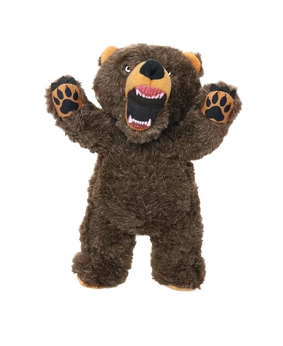 Mighty Angry Animals Bear, Durable Plush Squeaky Dog Toy