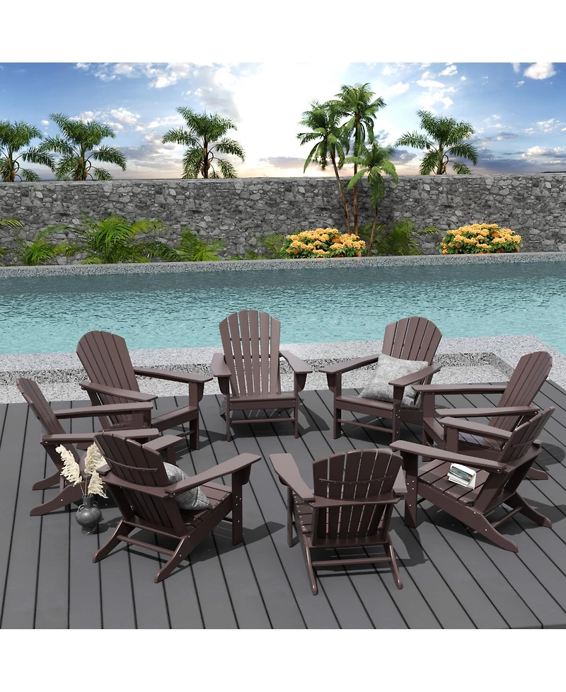 WestinTrends All-Weather Contoured Outdoor Poly Adirondack Chair (Set of