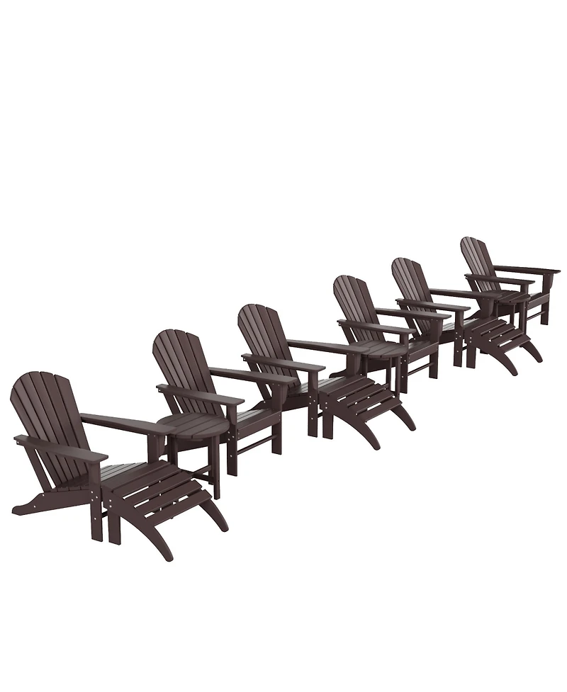 WestinTrends 12 Piece Set Outdoor Adirondack Chair With Ottoman Side Table
