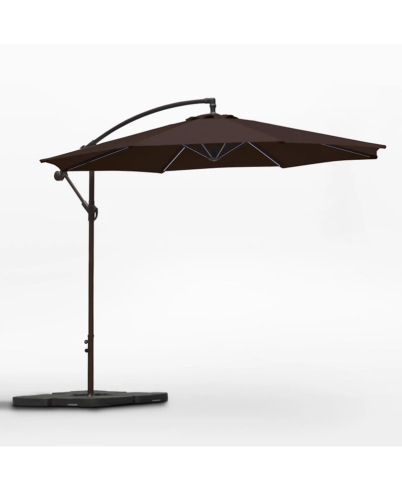 Westintrends 10 ft Outdoor Patio Cantilever Umbrella with Weight Base