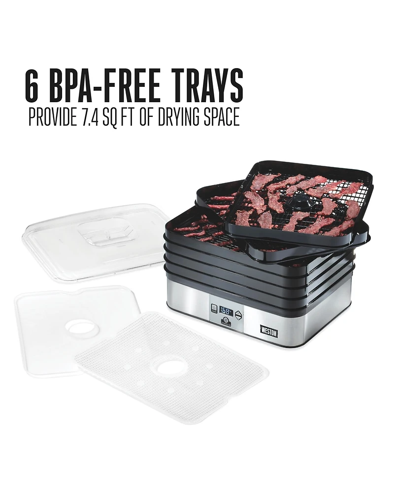 Weston 6 Tray Digital Food Dehydrator Plus - 75-0450-w