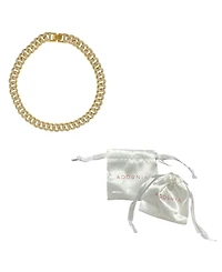 Adornia Women's Gold-Tone Plated Crystal Thick Cuban Curb Chain Necklace