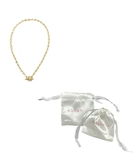 Adornia Plated Crystal Clover Toggle Necklace