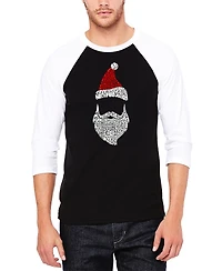 La Pop Art Men's Raglan Baseball Santa Claus Word T-shirt