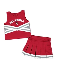 Toddler Girls Colosseum Crimson Oklahoma Sooners Carousel Cheerleader Set