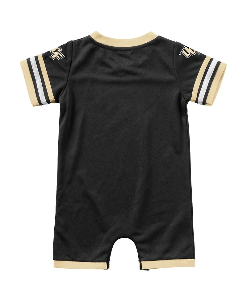 Newborn and Infant Boys Girls Colosseum Black Ucf Knights Bumpo Football Romper