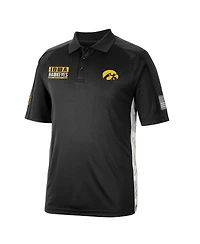 Men's Colosseum Black Iowa Hawkeyes Oht Military-Inspired Appreciation Snow Camo Polo Shirt