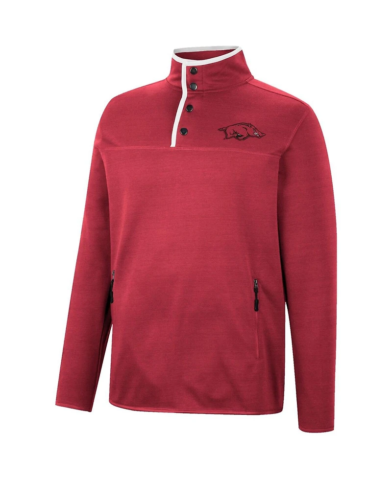 Men's Colosseum Cardinal Arkansas Razorbacks Rebound Quarter-Snap Jacket