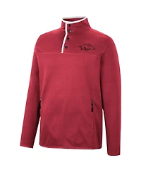 Men's Colosseum Cardinal Arkansas Razorbacks Rebound Quarter-Snap Jacket