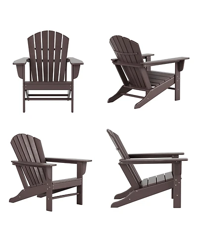 WestinTrends All-Weather Contoured Outdoor Poly Adirondack Chair (Set of 4)