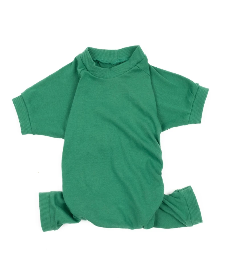 Leveret Dog Cotton Pajama Solid Green