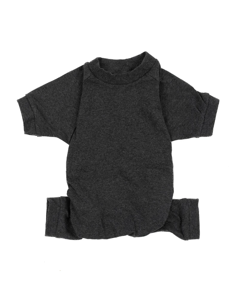 Leveret Dog Cotton Pajama Solid Dark Gray