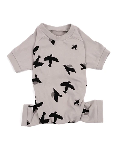 Leveret Dog Cotton Pajama Bird Gray