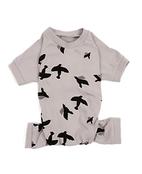 Leveret Dog Cotton Pajama Bird Gray