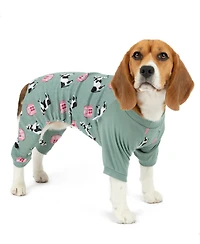 Leveret Dog Cotton Pajama Cow Green