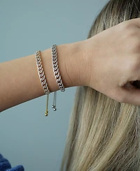 Wrapped Diamond Large Link Bolo Bracelet (1/2 ct. t.w.) Sterling Silver or 14k Gold-Plated Silver, Created for Macy's