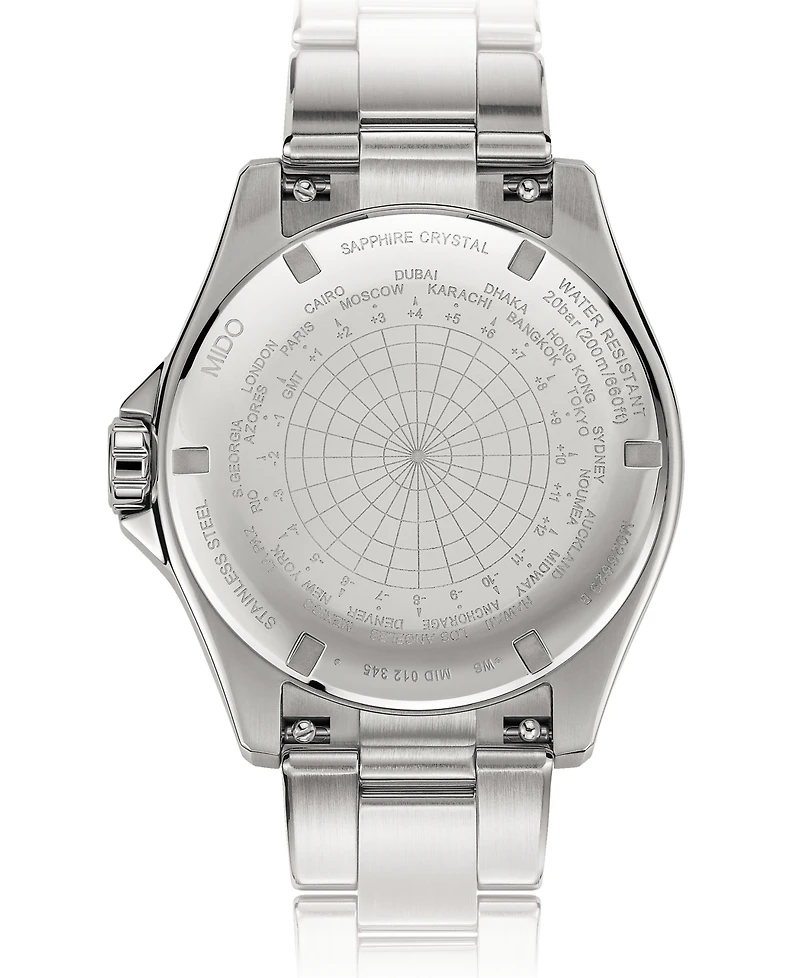 Mido Men's Swiss Automatic Ocean Star Gmt Stainless Steel Bracelet Watch 44mm