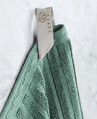 Superior Soho Checkered Border Cotton 2 Piece Bath Towel Set, 54" x 27"