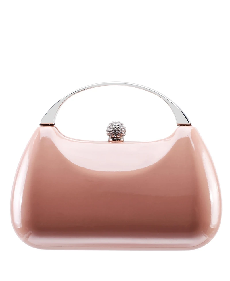 Nina Women's Metallic Minaudiere bag with Metal Handle