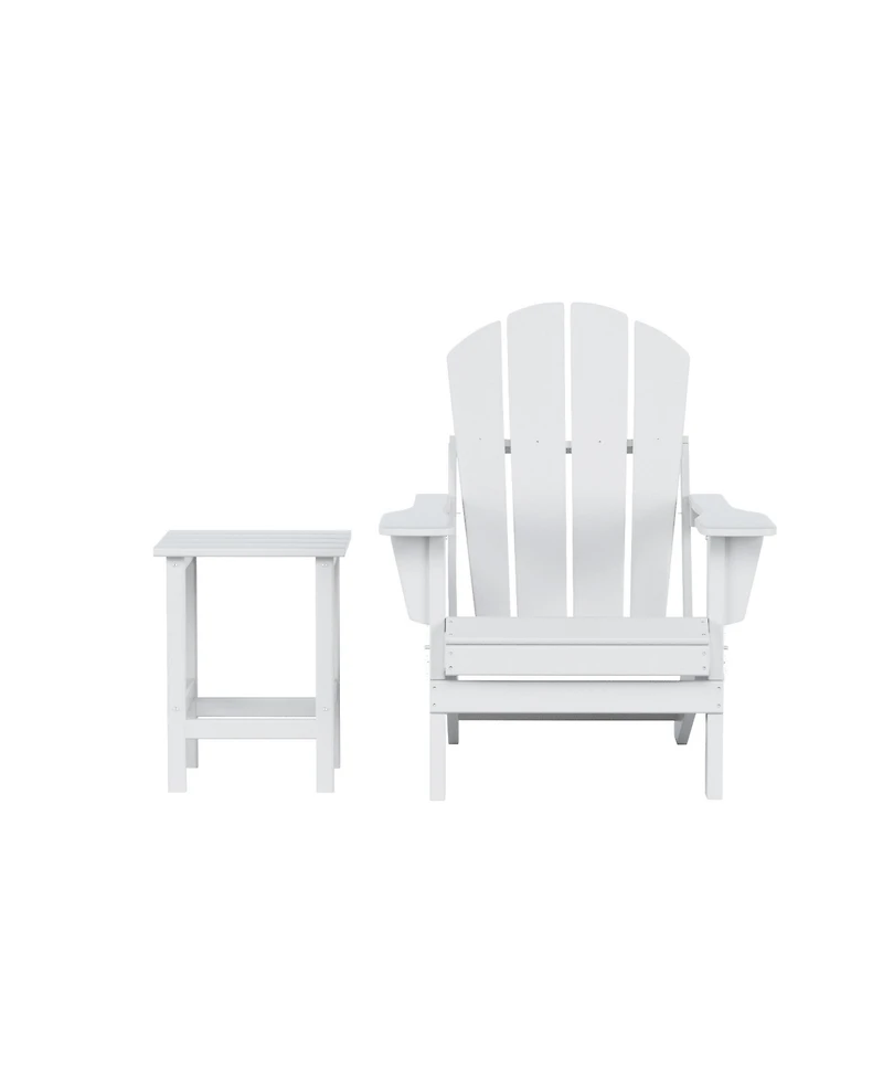 WestinTrends -Piece Set Outdoor Folding Adirondack Chairs with Side Table