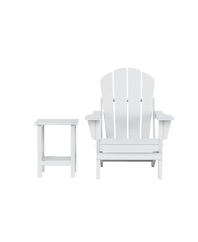 WestinTrends -Piece Set Outdoor Folding Adirondack Chairs with Side Table