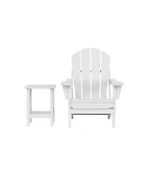 WestinTrends -Piece Set Outdoor Folding Adirondack Chairs with Side Table