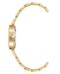 Anne Klein Women's Gold-Tone Alloy Bracelet with Black Enamel and Crystal Accents Fashion Watch 34mm Set 4 Pieces