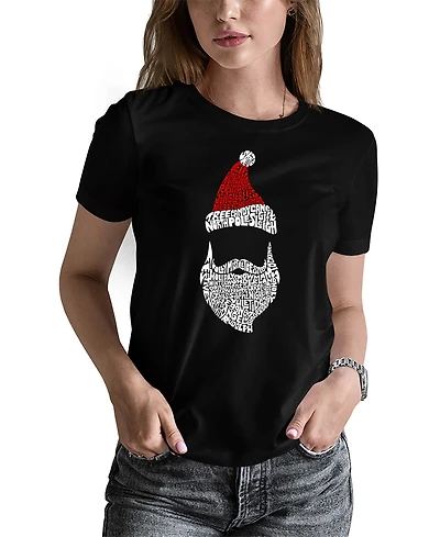 La Pop Art Women's Santa Claus Word T-shirt