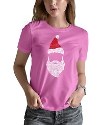 La Pop Art Women's Santa Claus Word T-shirt