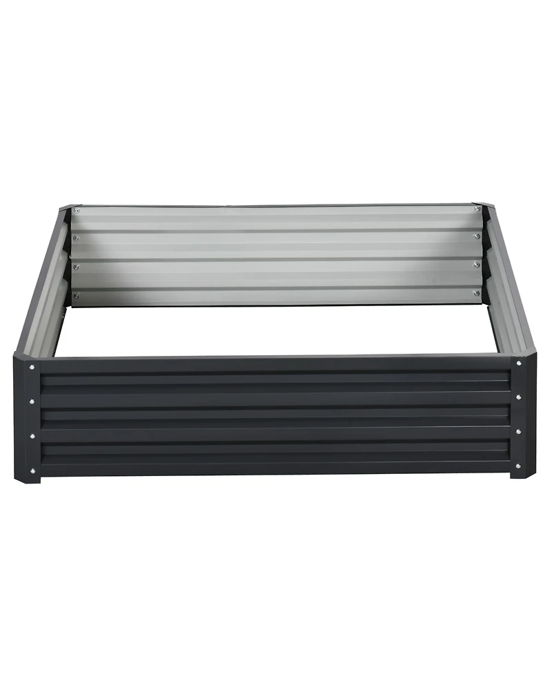 4' x 4' Raised Steel Garden Planter Bed for Vegetables, Herbs, Grey