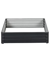 4' x 4' Raised Steel Garden Planter Bed for Vegetables, Herbs, Grey