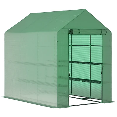 Outsunny 7' x 5' x 6' Walk-In house, Pe Cover,