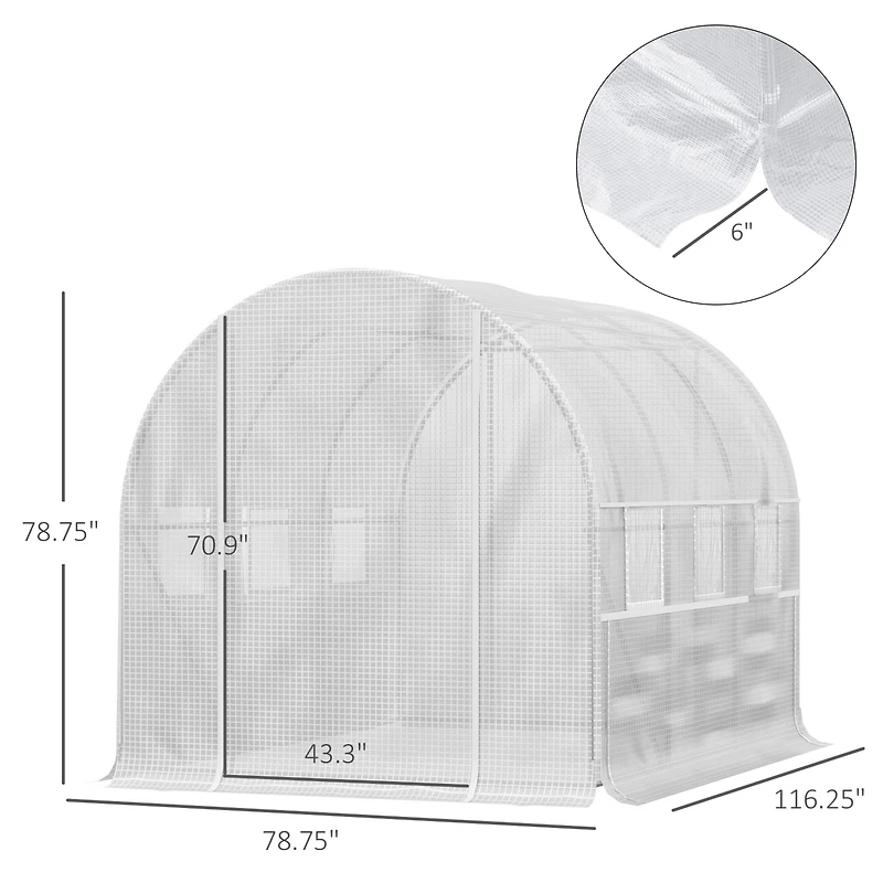 Outsunny 10' x 7' x 7' Outdoor Backyard Walk-in Tunnel Greenhouse