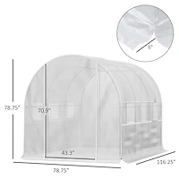 Outsunny 10' x 7' x 7' Outdoor Backyard Walk-in Tunnel Greenhouse