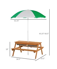 Outsunny Kids Picnic Table, and Water Table, Kids Outdoor Furniture