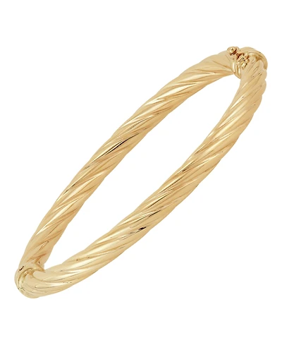 Italian Gold Twist Hinge Bangle Bracelet in 14k Gold or White Gold