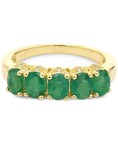 Sapphire (2-1/2 ct. t.w.) & White Accent Ring Gold-Plated Silver (Also Ruby Emerald)