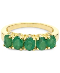 Sapphire (2-1/2 ct. t.w.) & White Accent Ring Gold-Plated Silver (Also Ruby Emerald)