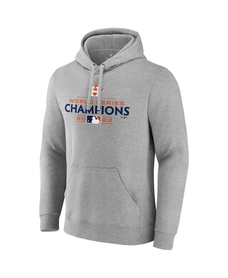 Men's Fanatics Heather Gray Houston Astros 2022 World Series Champions Logo Pullover Sweatshirt