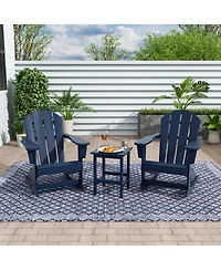 3 Piece set Outdoor Patio Poly Adirondack rocking chairs with side table