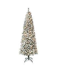 National Tree Company First Traditions 7.5' Acacia Flocked Tree with Clear Lights
