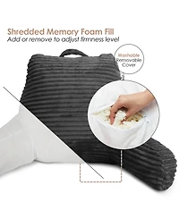 Nestl Cut Plush Striped Reading Pillow with Arms